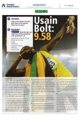 Reading  - usain bolt