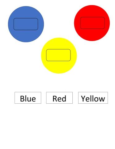 Red, blue, yellow