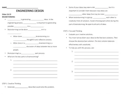 Engineering Design Slides 16-19 Notes