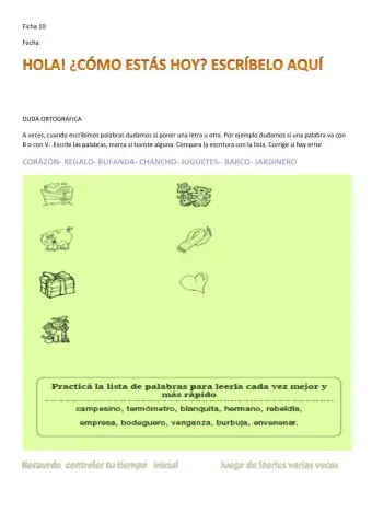 Comprensión lectora ficha 10.3