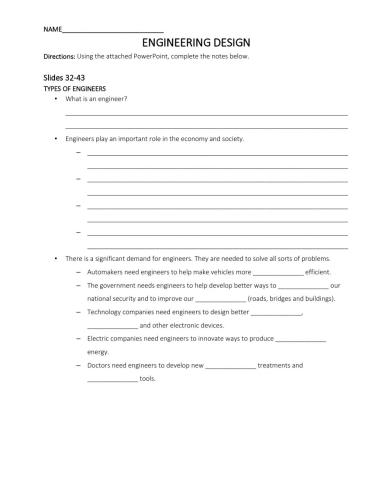 Engineering Design Slides 32-43 Notes