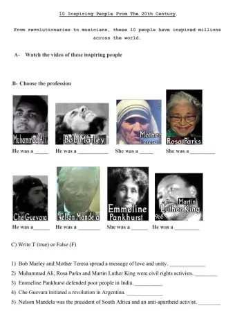 10 Inspiring People from the 20th Century