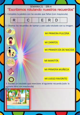 Escribimos rotulando nuestros recuerdos