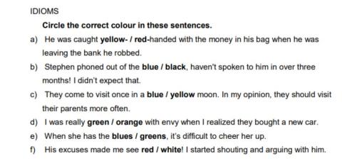 Idioms with colors