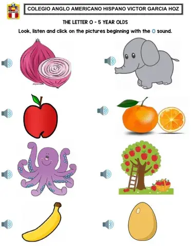 The letter o - 5 year olds