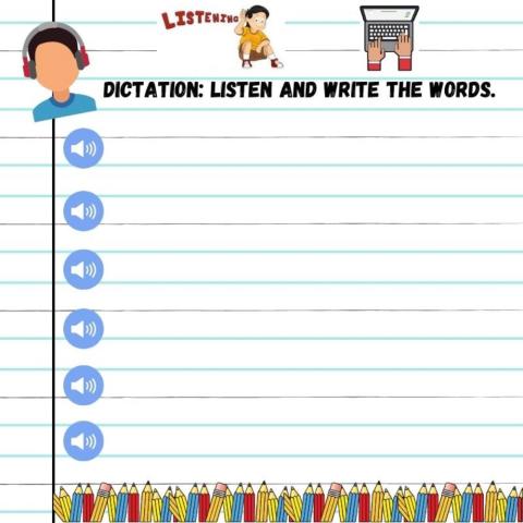 Dictation: Listen and write the words