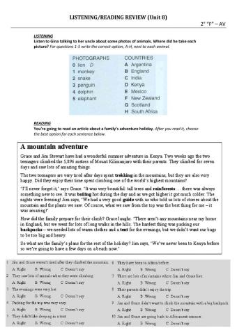 Listening and Reading (Nature)