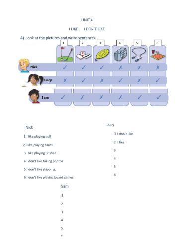 I like - I don't like