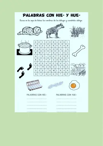 Palabras con HIE- y HUE-