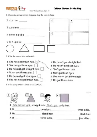 Mini Written Exam August Unit 10