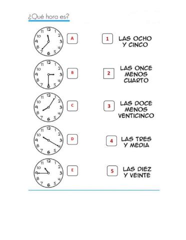 Repaso: LA HORA