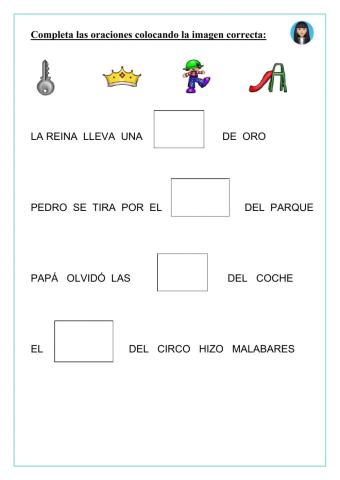 Oraciones en imprenta mayúscula