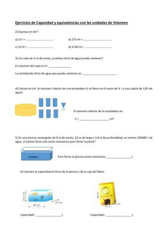 Unidades de Capacidad y Volumen