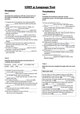 FCE Use of English Test - Unit 4