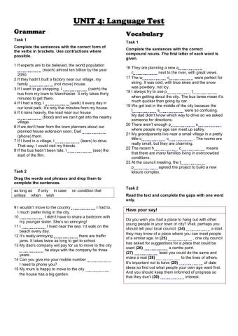 FCE Use of English Test - Unit 4