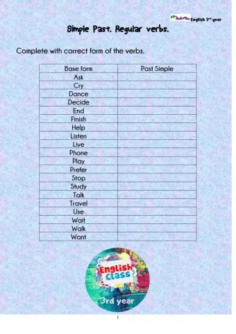 Pasado Simple Verbos Regulares