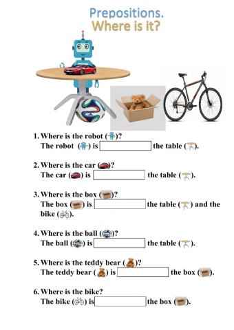 Prepositions and toys