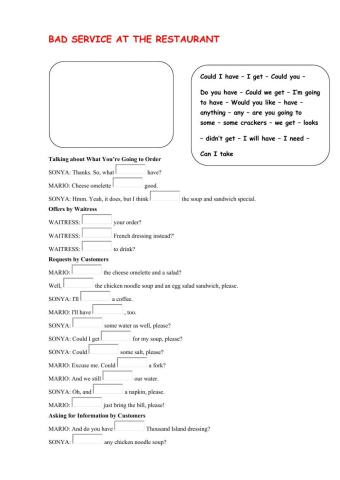 At the restaurant. Bad service