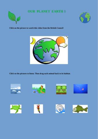 English and Science Our planet Earth