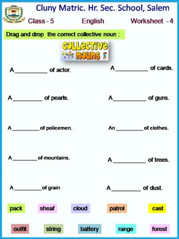 Class 5 English worksheet - 4