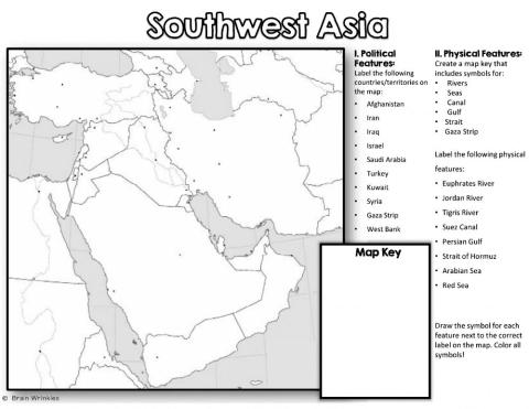 Middle East Political Feature Map