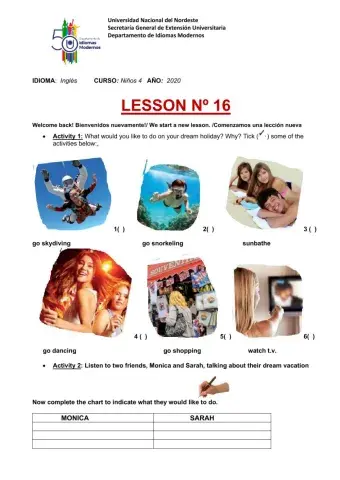 Niños 4 lesson 16