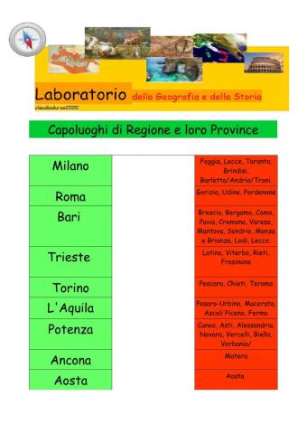 CAPOLUOGHI E LORO PROVINCE
