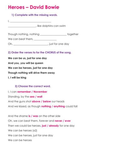 Heroes - David Bowie