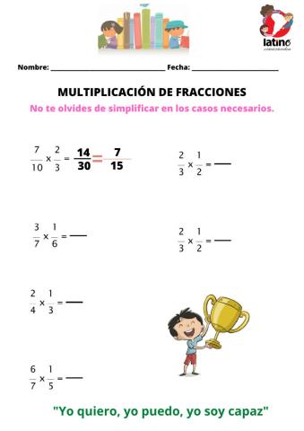 Multiplicación de fracciones