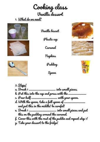 Cooking vanilla dessert