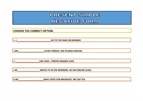 Present simple negative form