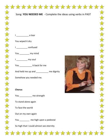 You needed me : song past