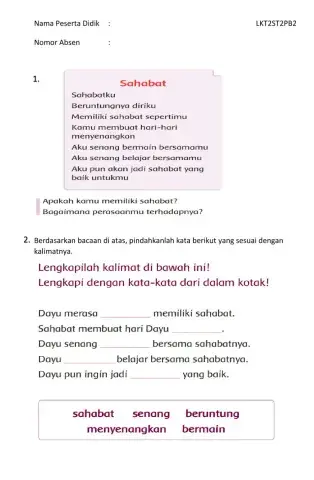 Lembar Kerja T2ST2PB2