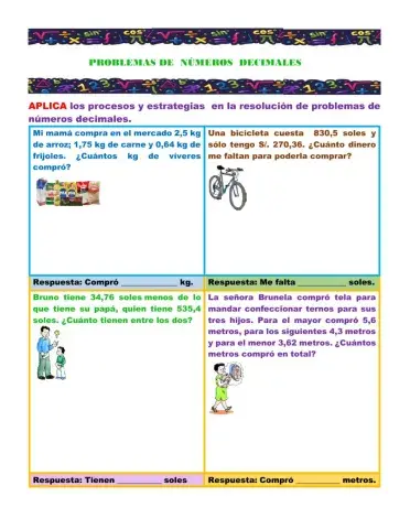 Problemas varios con números decimales