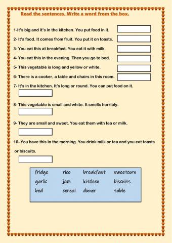 Read the sentences and write a word