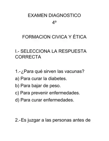 Examen Diagnostico Formacion Civica