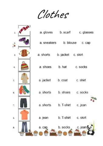 Clothes- vocabulary
