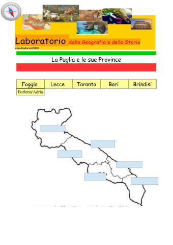 LA PUGLIA E LE SUE PROVINCE