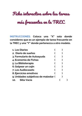 Ficha interactivas de Tareas de la TREC