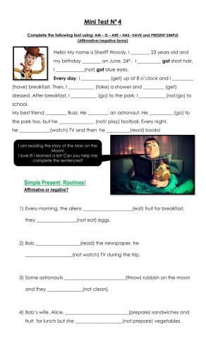 Mini Test Nº5- Simple Present