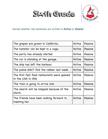 Active or Passive voice