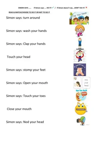 SIMON SAYS...Read - Match