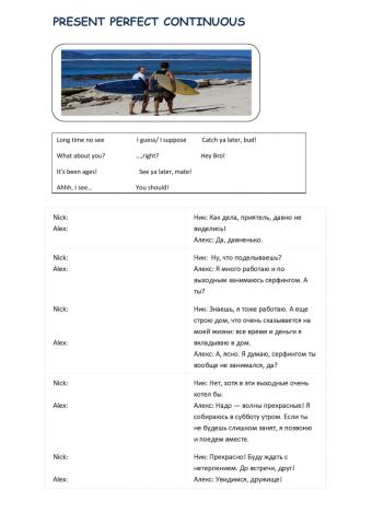 Present Perfect Continuous Dialogue