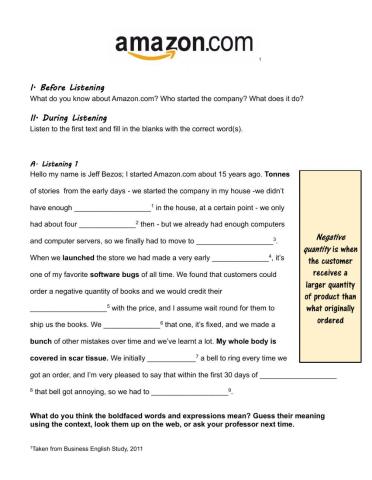 Listening 1 Amazon