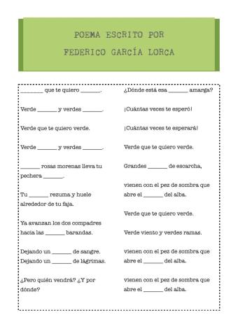 Verde que te quiero verde