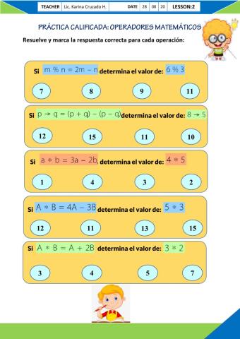 Operadores Matemáticos