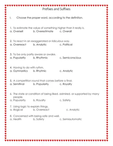 Prefixes and Suffixes