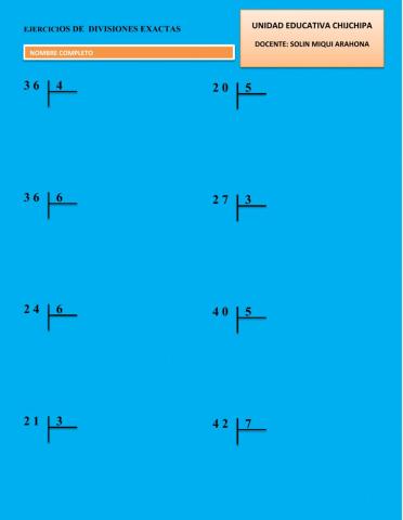 Divisiones exactas