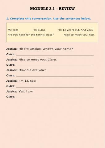 Name and age - Review 1