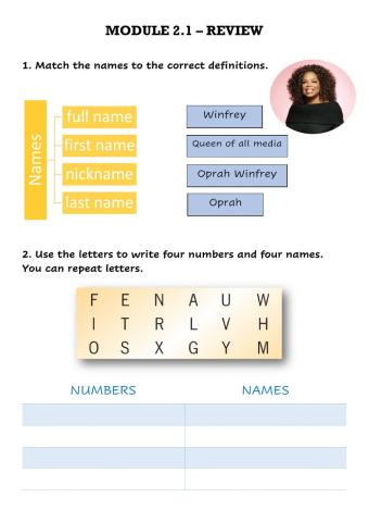 Name and Age - Review